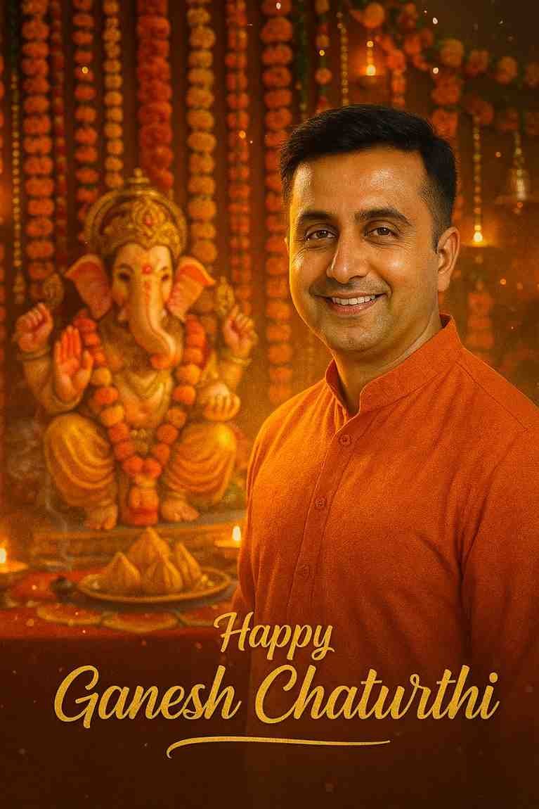 Ganesh Chaturthi AI Image Prompt – Photorealistic festive greeting with Lord Ganesha